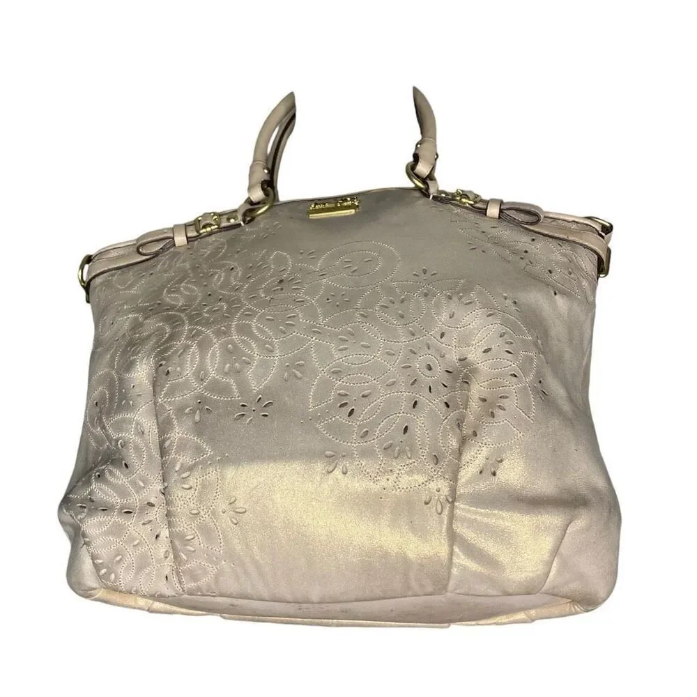 COACH 19624 Madison Tossed Laser Lindsay Leather Satchel Gold